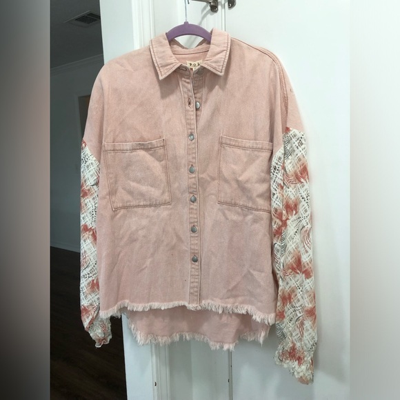 POL Jackets & Blazers - POL NWOT Pink Jacket Adorable Detailed Sleeves